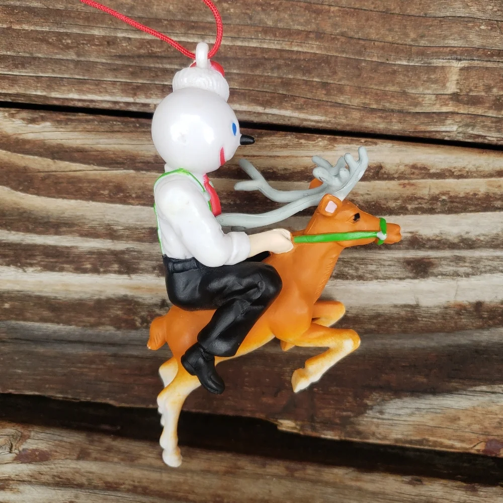 (3) Jack In The Box Ornaments- Jack In The Box Riding A Reindeer